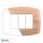 Immagine 1 - ETTROIT SPACE PLACCA PLASTICA SLIM 3P LEGNO CHIARO - Mod. LN87304 - Compatibile con BTicino LIVING LIGHT / INTERNATIONAL