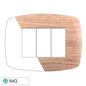 PLACCA SLIM 3P LEGNO CHIARO - modello LN87304
