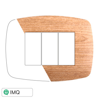 PLACCA SLIM 3P LEGNO SCURO - modello LN87305