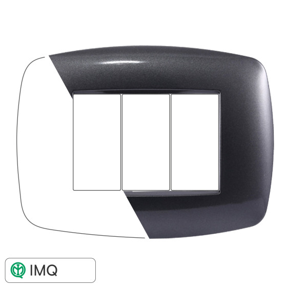PLACCA SLIM 3P ACCIAIO SCURO - modello LN87307 PLACCA SLIM 3P ACCIAIO SCURO - modello LN87307