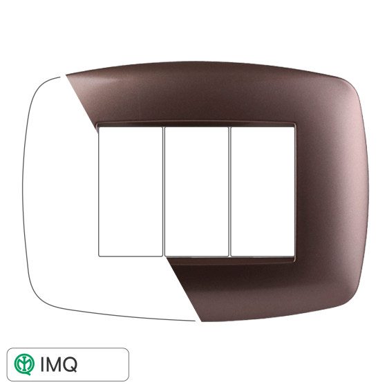 PLACCA SLIM 3P ACCIAIO BRONZO - modello LN87310 PLACCA SLIM 3P ACCIAIO BRONZO - modello LN87310