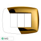 Immagine 1 - ETTROIT SPACE PLACCA PLASTICA SLIM 3P ORO LUCIDO - Mod. LN87312 - Compatibile con BTicino LIVING LIGHT / INTERNATIONAL