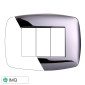 Immagine 1 - ETTROIT SPACE PLACCA PLASTICA SLIM 3P CROMATO LUCIDO - Mod. LN87313 - Compatibile con BTicino LIVING LIGHT / INTERNATIONAL
