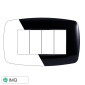 Immagine 1 - ETTROIT SPACE PLACCA PLASTICA SLIM 4P NERO - Mod. LN87402 - Compatibile con BTicino LIVING LIGHT / INTERNATIONAL