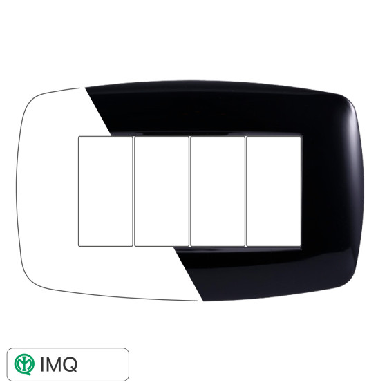 PLACCA SLIM 4P NERO - modello LN87402 PLACCA SLIM 4P NERO - modello LN87402