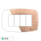 Immagine 1 - ETTROIT SPACE PLACCA PLASTICA SLIM 4P LEGNO CHIARO - Mod. LN87404 - Compatibile con BTicino LIVING LIGHT / INTERNATIONAL