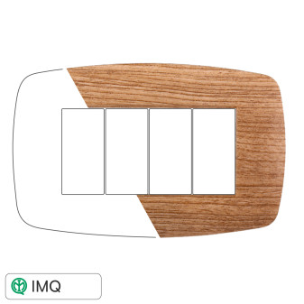 PLACCA SLIM 4P LEGNO SCURO - modello LN87405