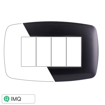 PLACCA SLIM 4P ACCIAIO SCURO - modello LN87407