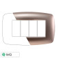 Immagine 1 - ETTROIT SPACE PLACCA PLASTICA SLIM 4P ACCIAIO BRONZO - Mod. LN87410 - Compatibile con BTicino LIVING LIGHT / INTERNATIONAL