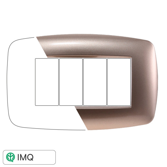 PLACCA SLIM 4P ACCIAIO BRONZO - modello LN87410 PLACCA SLIM 4P ACCIAIO BRONZO - modello LN87410