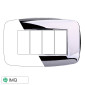 Immagine 1 - ETTROIT SPACE PLACCA PLASTICA SLIM 4P CROMATO LUCIDO - Mod. LN87413 - Compatibile con BTicino LIVING LIGHT / INTERNATIONAL