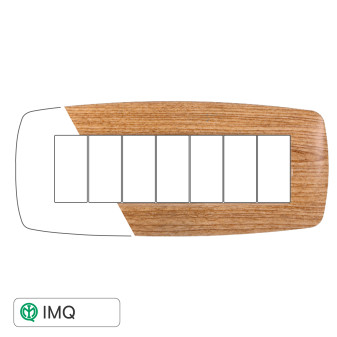 PLACCA SLIM 7P LEGNO SCURO - modello LN87705
