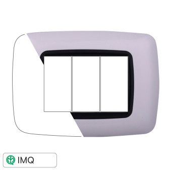 PLACCA PLASTICA 3P BOMBATA BIANCA - modello LN88301