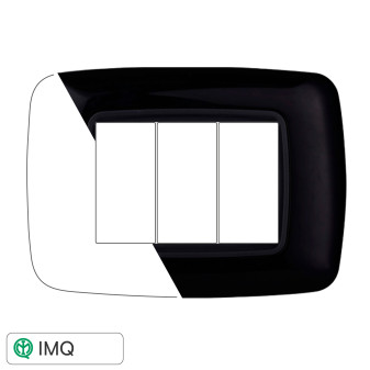 PLACCA PLASTICA 3P BOMBATA NERO - modello LN88302