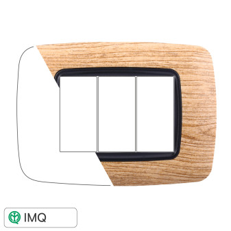 PLACCA PLASTICA 3P BOMBATA LEGNO CHIARO - modello LN88304