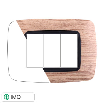 PLACCA PLASTICA 3P BOMBATA LEGNO SCURO - modello LN88305