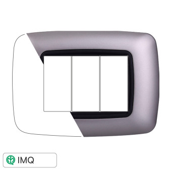 PLACCA PLASTICA 3P BOMBATA SILVER - modello LN88306