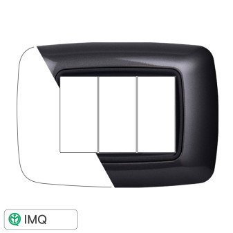 PLACCA PLASTICA 3P BOMBATA ACCIAIO SCURO - modello LN88307