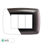 Immagine 1 - ETTROIT SPACE PLACCA PLASTICA 3P BOMBATA TITANIO - Mod. LN88308 - Compatibile con BTicino LIVING LIGHT / INTERNATIONAL