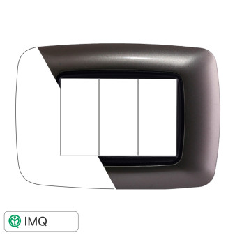 PLACCA PLASTICA 3P BOMBATA TITANIO - modello LN88308