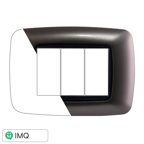 PLACCA PLASTICA 3P BOMBATA TITANIO - modello LN88308 PLACCA PLASTICA 3P BOMBATA TITANIO - modello LN88308