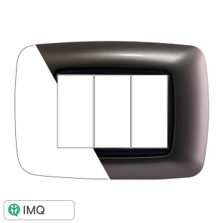 PLACCA PLASTICA 3P BOMBATA TITANIO - modello LN88308