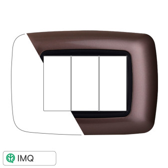 PLACCA PLASTICA 3P BOMBATA BRONZO - modello LN88310