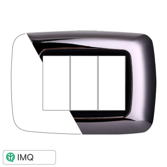 PLACCA PLASTICA 3P BOMBATA CROMATO LUCIDO - modello LN88313