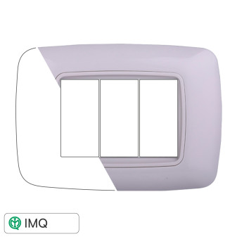 PLACCA PLASTICA 3P BOMBATA BIANCA - modello LN88318