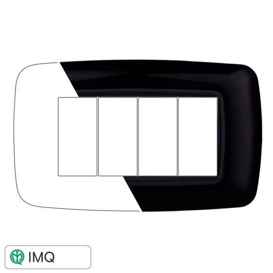 PLACCA PLASTICA 4P BOMBATA NERO - modello LN88402 PLACCA PLASTICA 4P BOMBATA NERO - modello LN88402