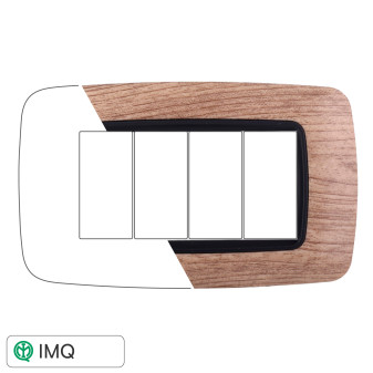 PLACCA PLASTICA 4P BOMBATA LEGNO CHIARO - modello LN88404