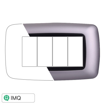 PLACCA PLASTICA 4P BOMBATA SILVER - modello LN88406