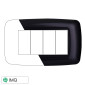 Immagine 1 - ETTROIT SPACE PLACCA PLASTICA 4P BOMBATA ACCIAIO SCURO - Mod. LN88407 - Compatibile con BTicino LIVING LIGHT / INTERNATIONAL