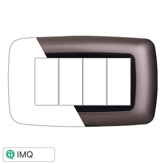 PLACCA PLASTICA 4P BOMBATA TITANIO - modello LN88408