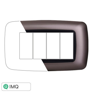 PLACCA PLASTICA 4P BOMBATA TITANIO - modello LN88408