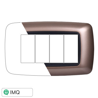 PLACCA PLASTICA 4P BOMBATA BRONZO - modello LN88410