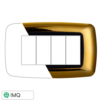 PLACCA PLASTICA 4P BOMBATA ORO LUCIDO - modello LN88412