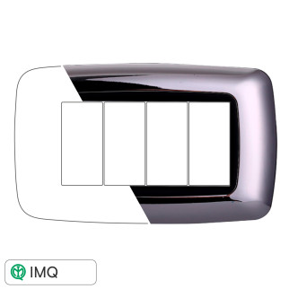 PLACCA PLASTICA 4P BOMBATA CROMATO LUCIDO - modello LN88413