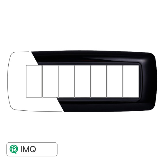 PLACCA PLASTICA 7P BOMBATA NERO - modello LN88702 PLACCA PLASTICA 7P BOMBATA NERO - modello LN88702