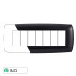 ETTROIT SPACE PLACCA PLASTICA 7P BOMBATA ACCIAIO SCURO - Mod. LN88707 - Compatibile con BTicino LIVING LIGHT / INTERNATIONAL