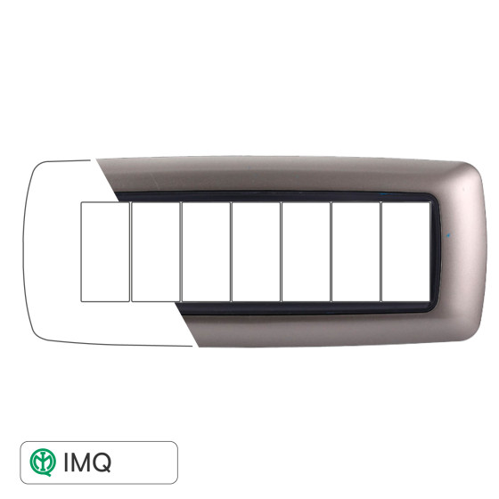 PLACCA PLASTICA 7P BOMBATA TITANIO - modello LN88708 PLACCA PLASTICA 7P BOMBATA TITANIO - modello LN88708