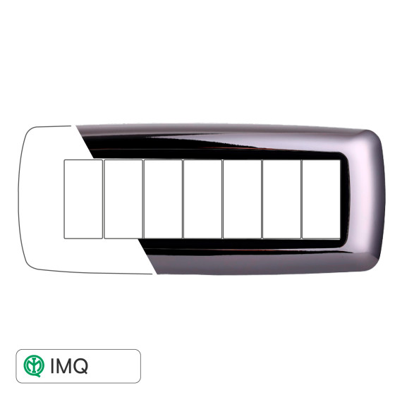 PLACCA PLASTICA 7P BOMBATA CROMATO LUCIDO - modello LN88713 PLACCA PLASTICA 7P BOMBATA CROMATO LUCIDO - modello LN88713