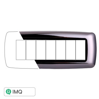 PLACCA PLASTICA 7P BOMBATA CROMATO LUCIDO - modello LN88713