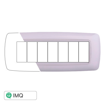PLACCA PLASTICA 7P BOMBATA BIANCA - modello LN88718