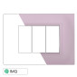 ETTROIT SPACE PLACCA PLASTICA QUADRATA 3P BIANCO - Mod. LN89301 - Compatibile con BTicino LIVING LIGHT / INTERNATIONAL