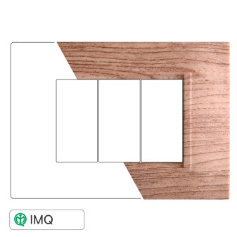 PLACCA QUADRATA  3P LEGNO SCURO - modello LN89305