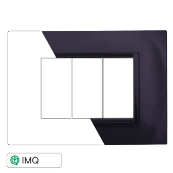 PLACCA QUADRATA  3P ACCIAIO SCURO - modello LN89307