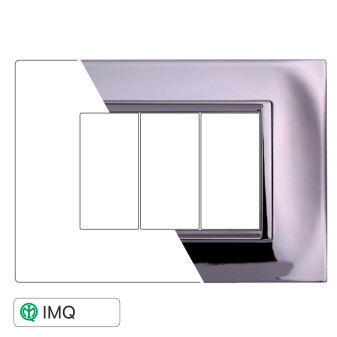 PLACCA QUADRATA  3P CROMATO LUCIDO - modello LN89313