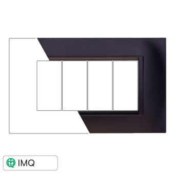 PLACCA QUADRATA 4P NERO - modello LN89402