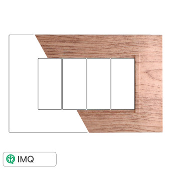 PLACCA QUADRATA 4P LEGNO SCURO - modello LN89405